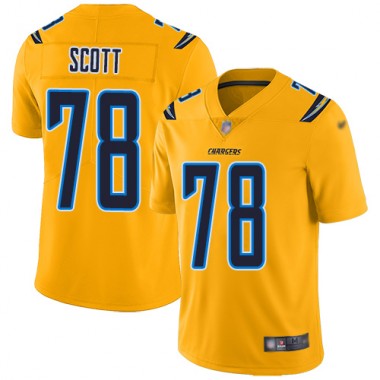 Los Angeles Chargers NFL Football Trent Scott Gold Jersey Men Limited  #78 Inverted Legend->los angeles chargers->NFL Jersey
